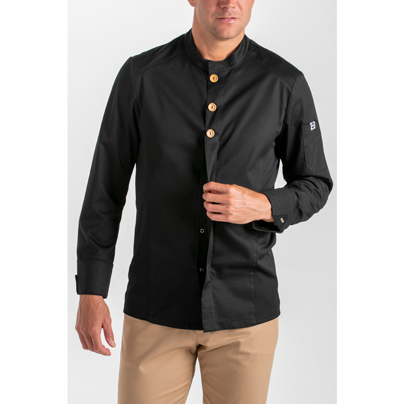 Chaqueta negra hostelería botón madera - Dyneke 8801701