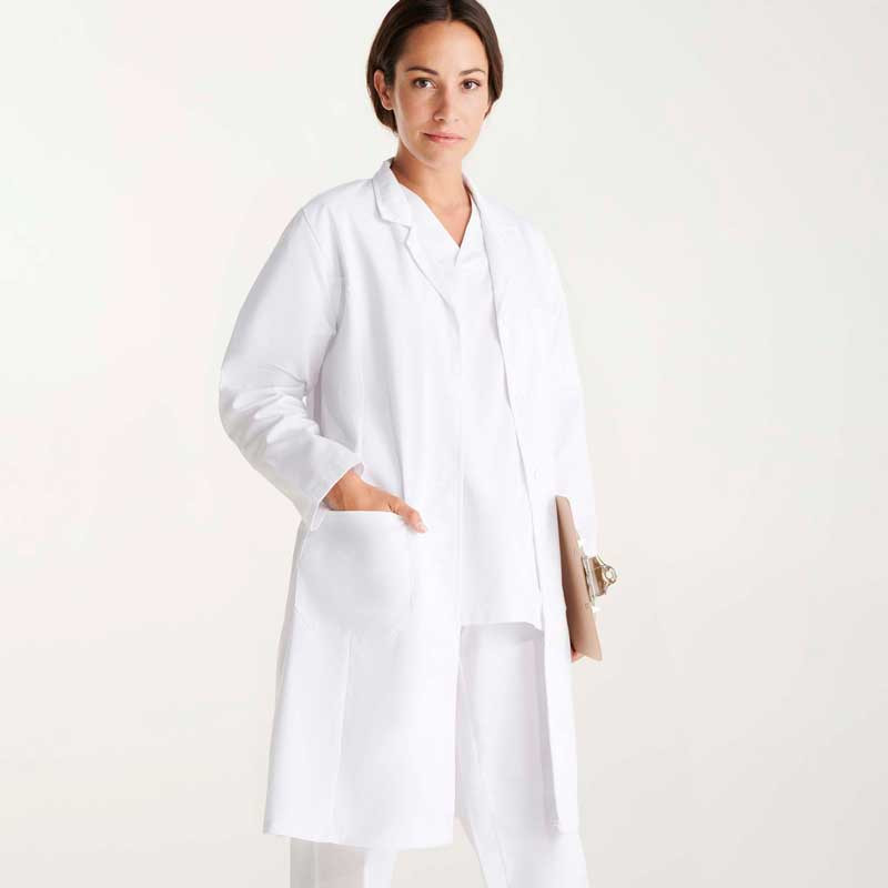 Bata médica de mujer blanca Vaccine Woman - Roly 9094