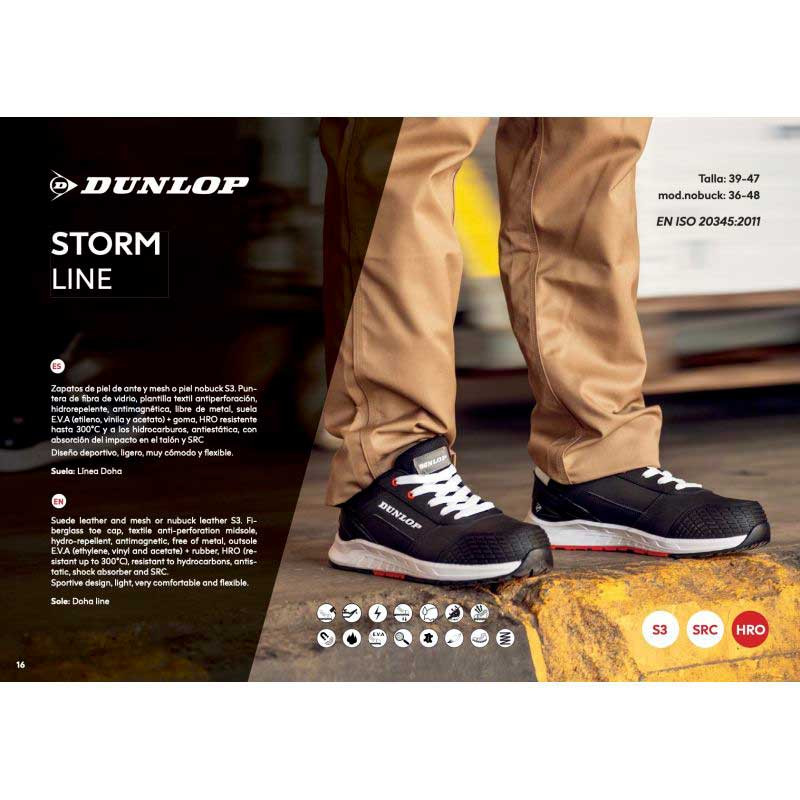 Zapato de seguridad negro Piel Nobuck Storm S3 - Dunlop