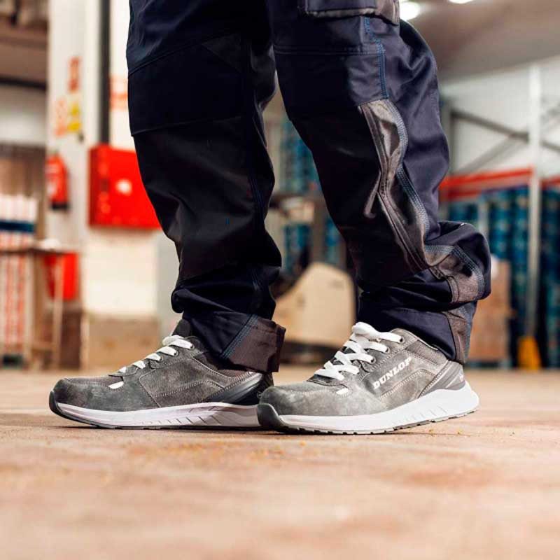 Zapato de seguridad gris de Ante y Mesh Storm S3 - Dunlop