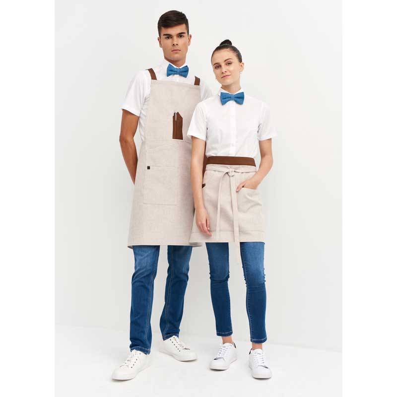 Camisa hostelería manga corta cuello italiano Slim Fit - Monza 2142