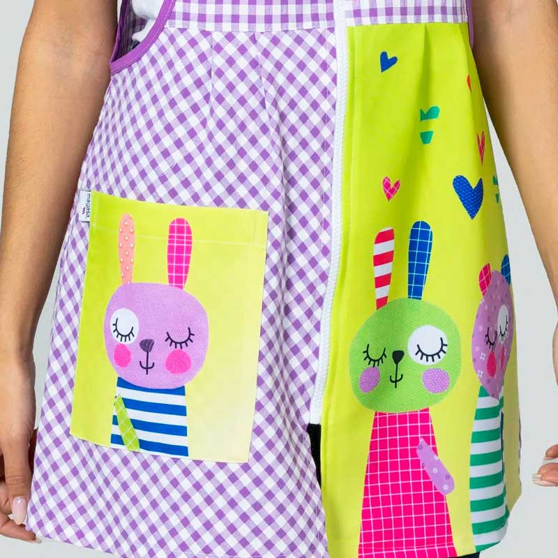 Pichi de maestra con cuadros Conejitos - Magasa