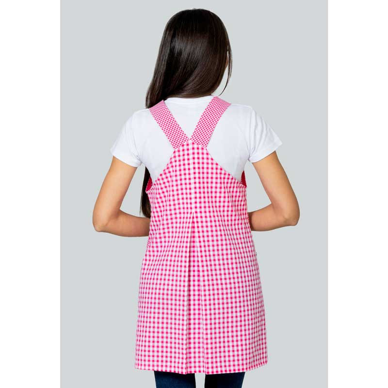Pichi de maestra cuadrito fucsia - Magasa
