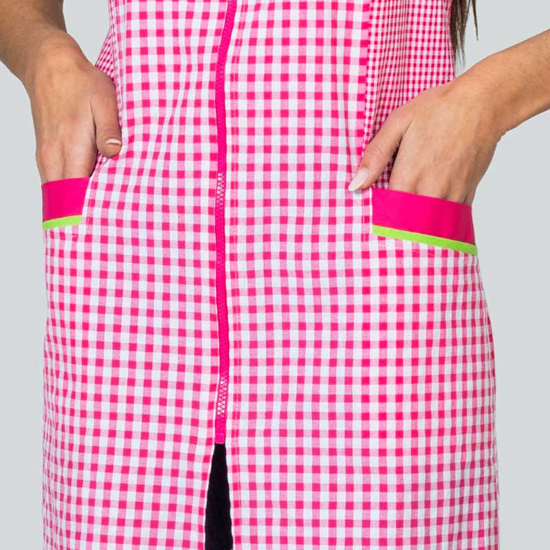 Pichi de maestra cuadrito fucsia - Magasa