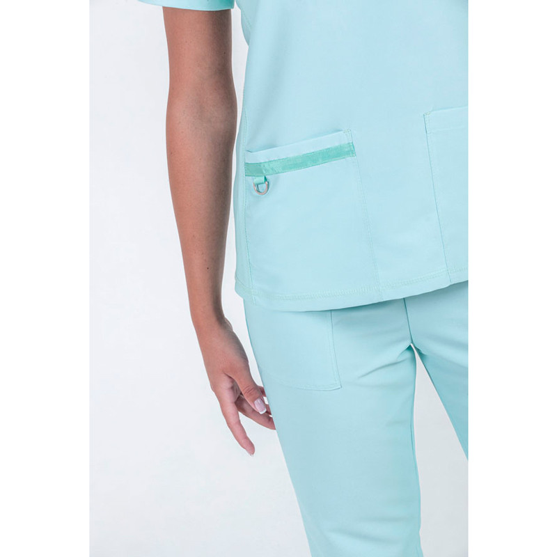 Camisola pico sanidad microfibra punto verde manzana - Dyneke 8265522