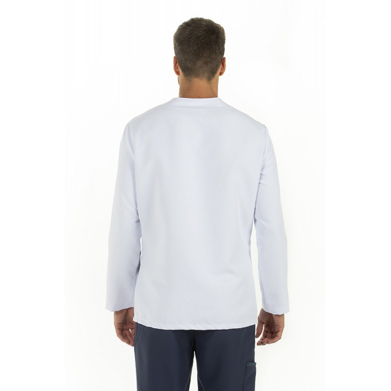 Chaqueta laboral microfibra de hombre manga larga blanca - Dyneke