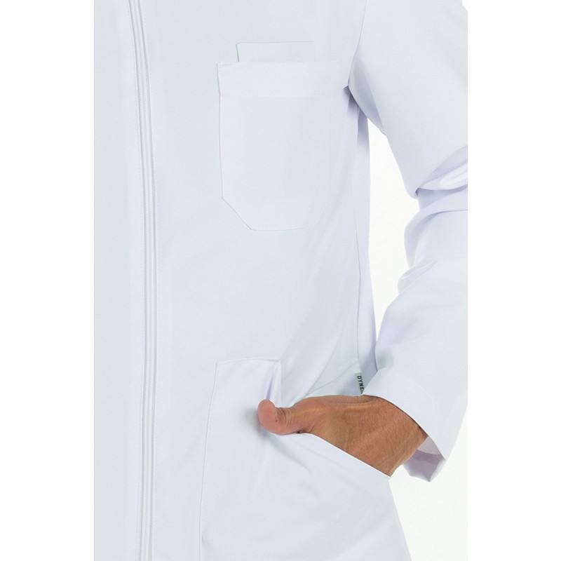 Chaqueta laboral microfibra de hombre manga larga blanca - Dyneke