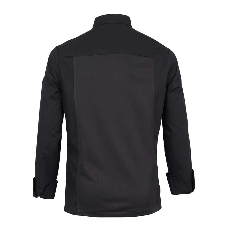 Chaqueta de cocina negra Roi espalda Coolmax - Roger
