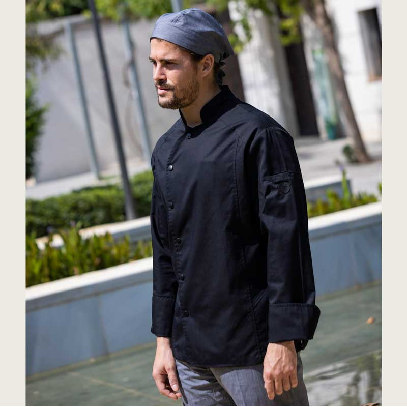 Chaqueta de cocina negra Roi espalda Coolmax - Roger