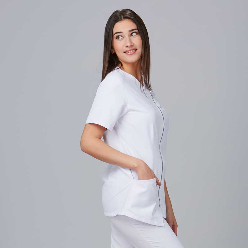 Casaca laboral mujer microfibra blanca Elba - Gary's 652200