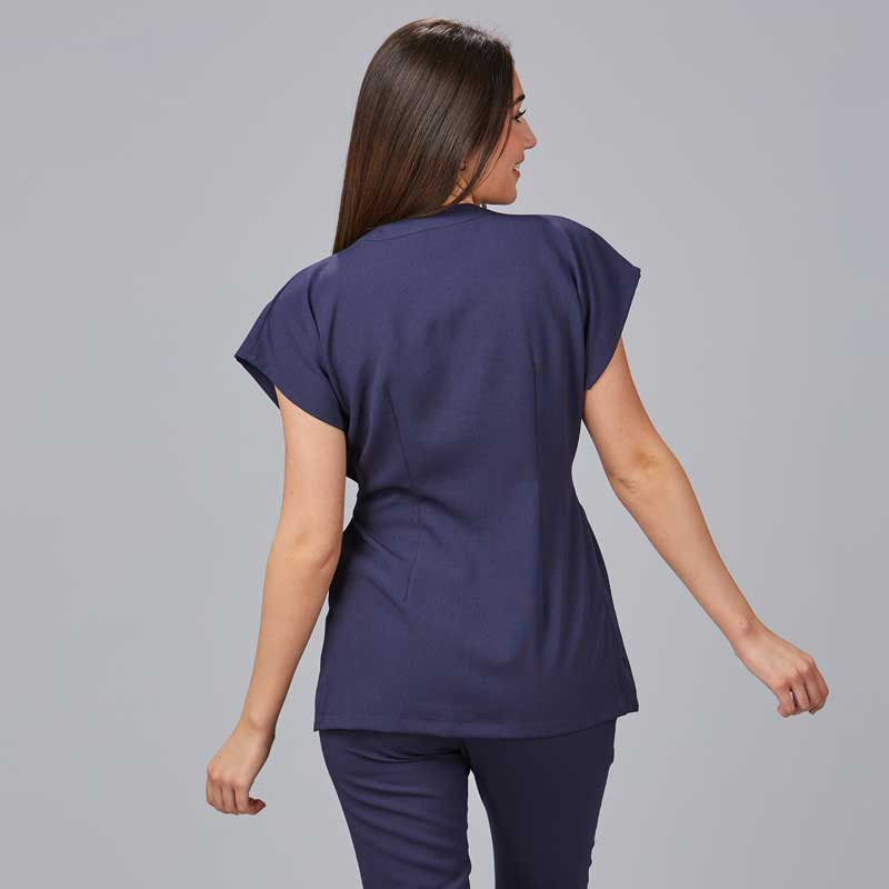 Casaca para estética de mujer Loto X.Linen azul marino - Gary's 600027