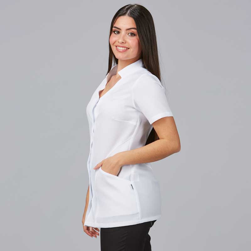 Casaca laboral de mujer Adelfa blanca con corchetes Gary's - 634700