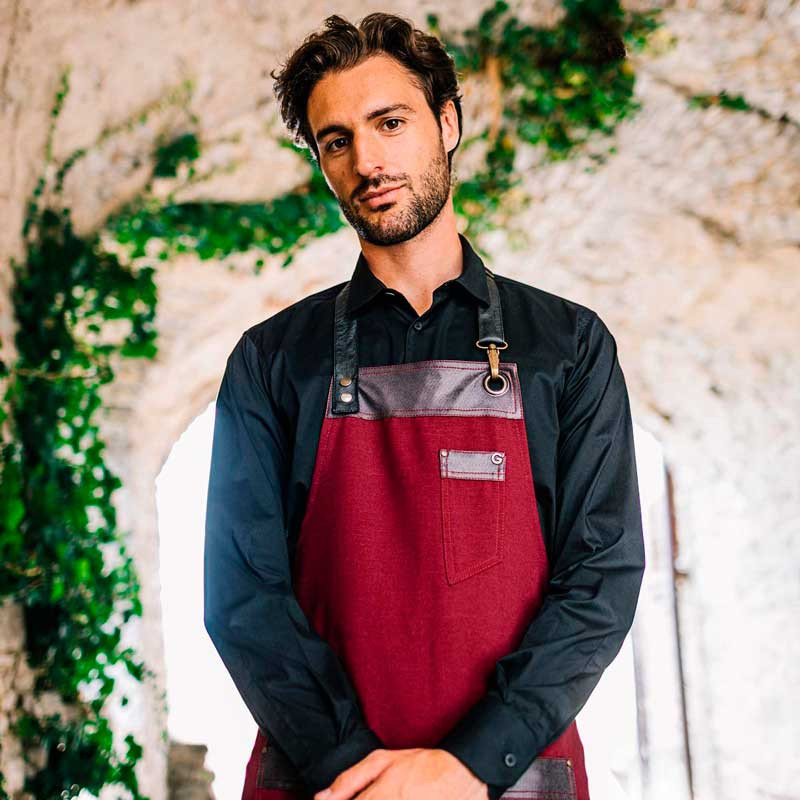 Delantal peto burdeos Tropez - Giblor's