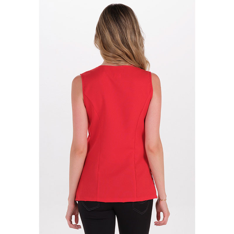 Chaqueta sin mangas roja amapolas - Dyneke 8120721