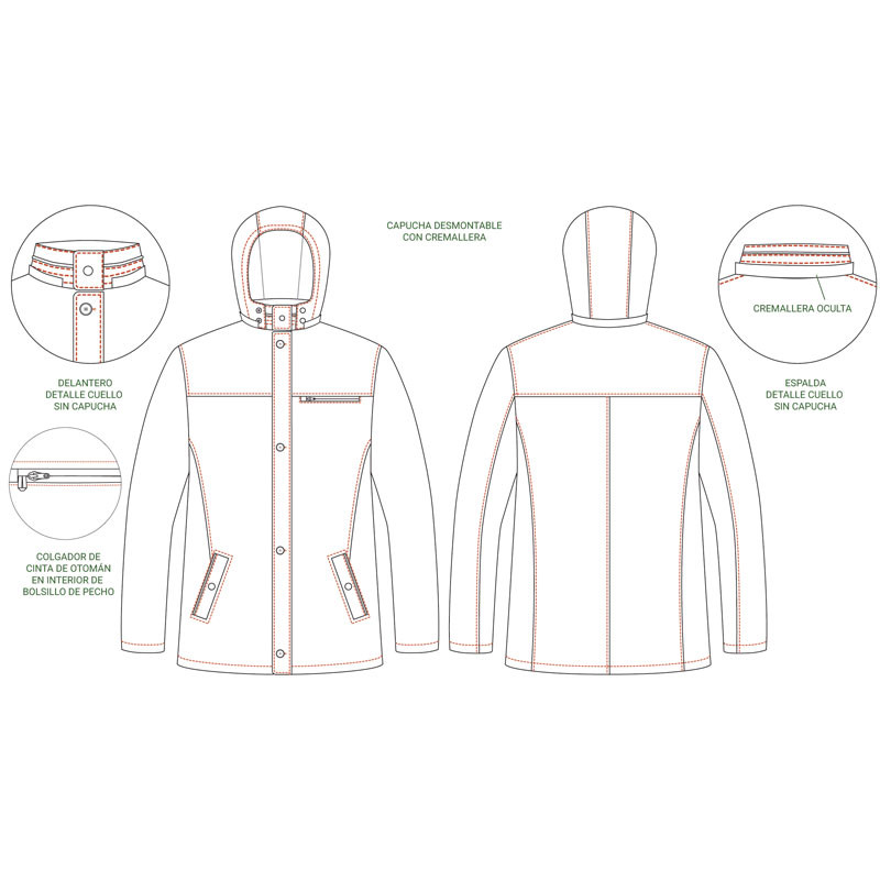 Parka hombre forrada azul marino - Gary's 800029