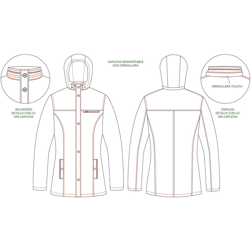 Parka mujer forrada azul marino - Gary's 800031