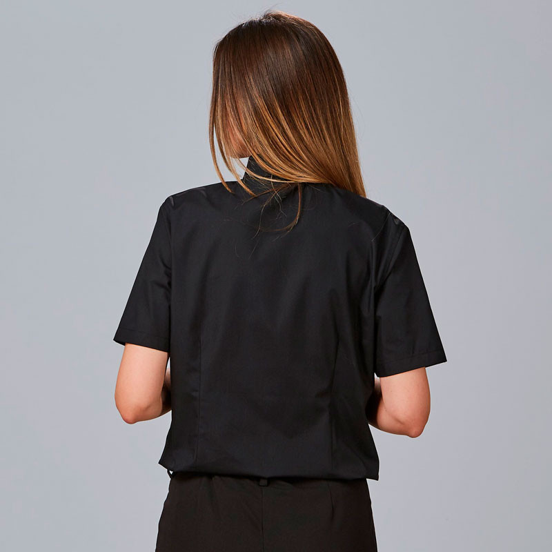Camisa hostelería mujer mujer de manga corta negra  - Gary's