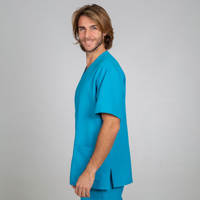 Casaca para enfermeros color turquesa - Uniforme sanitario de microfibra